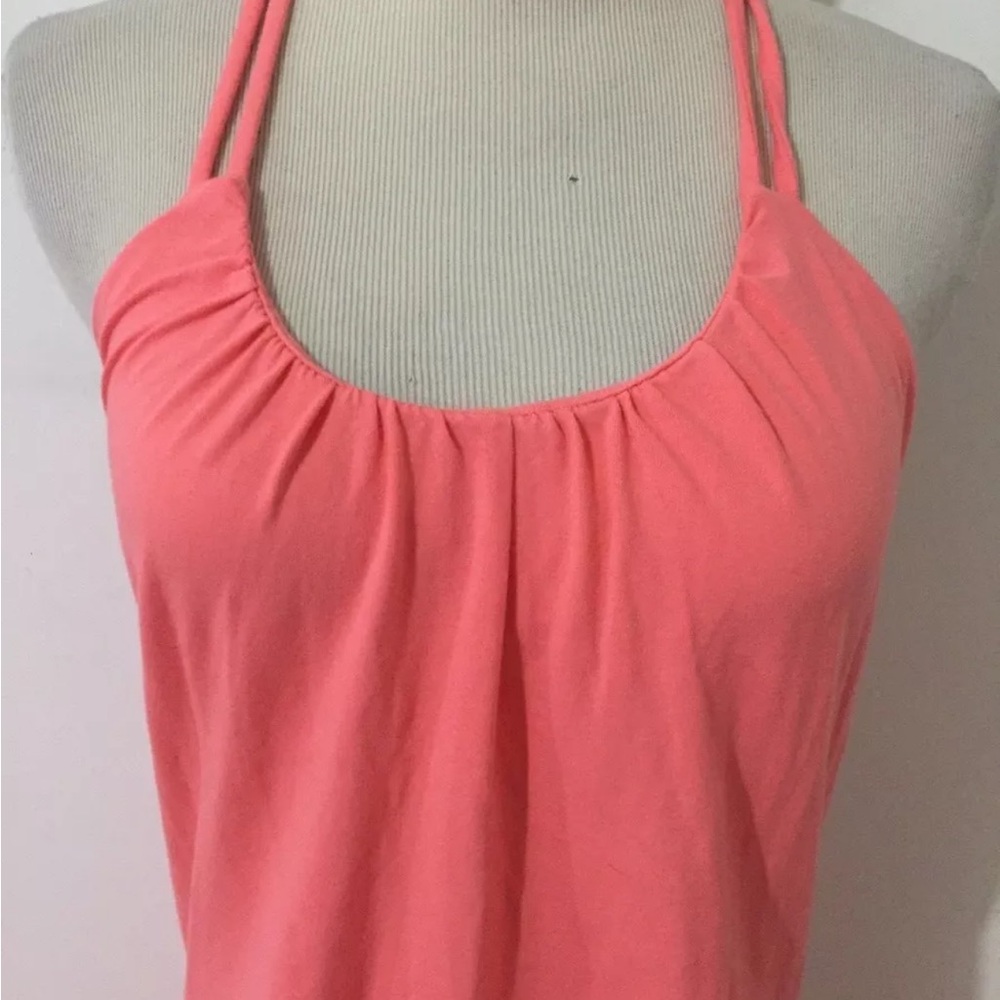 Victoria's Secret Bra Tops Halter Tunic Top Bright Coral Cotton Blend Size Small - Picture 2 of 4